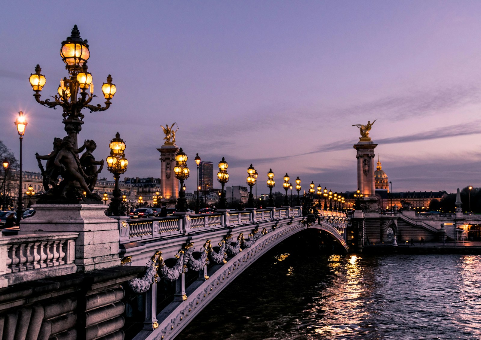 Paris rooftops at sunset