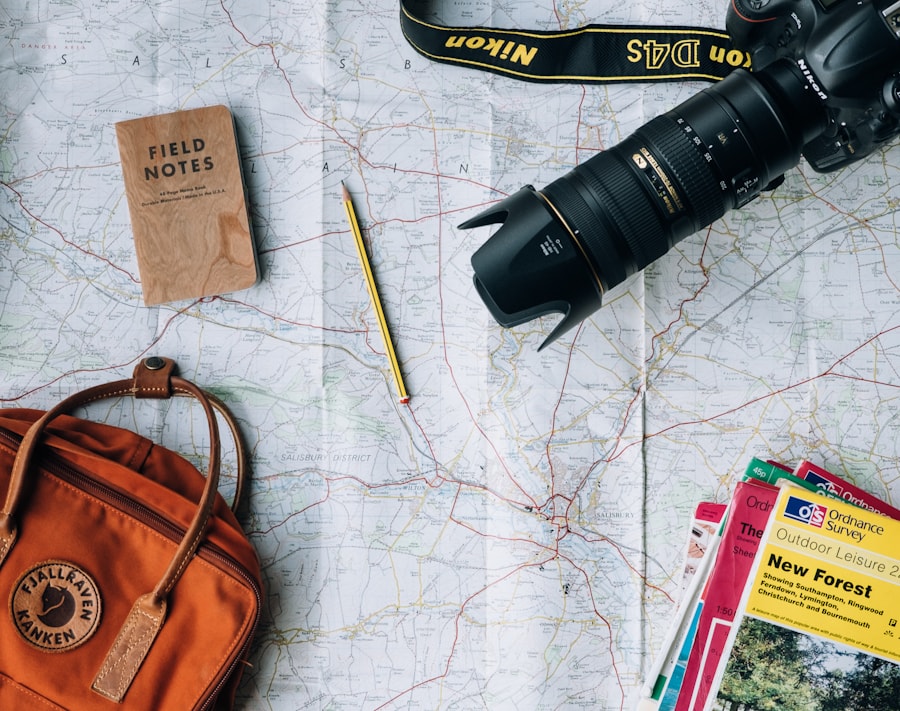A solo traveller exploring a city with a map